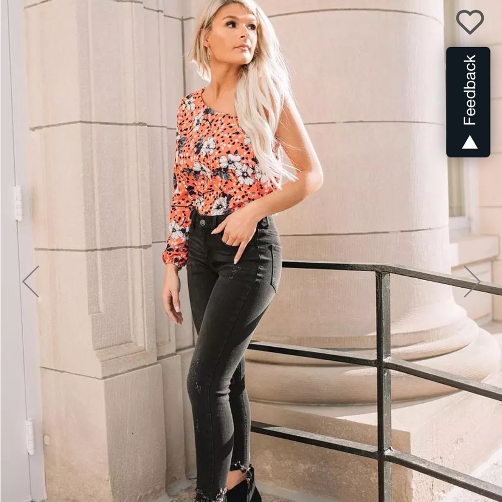 Floral One Shoulder Blouse